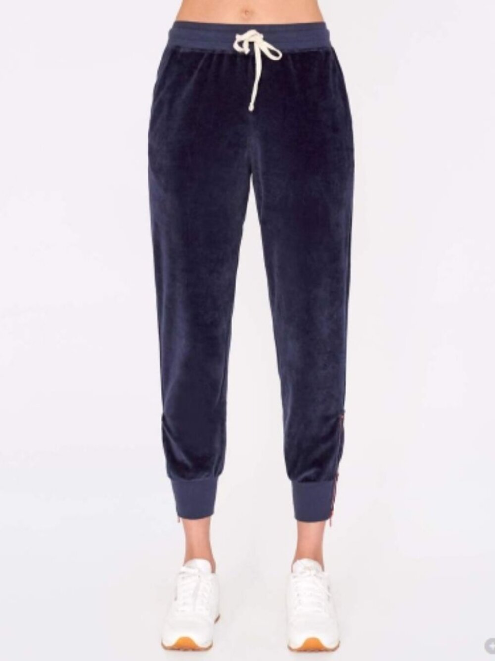Like New! SUNDRY Velour Zip Ankle Jogger Pants Navy Size 0